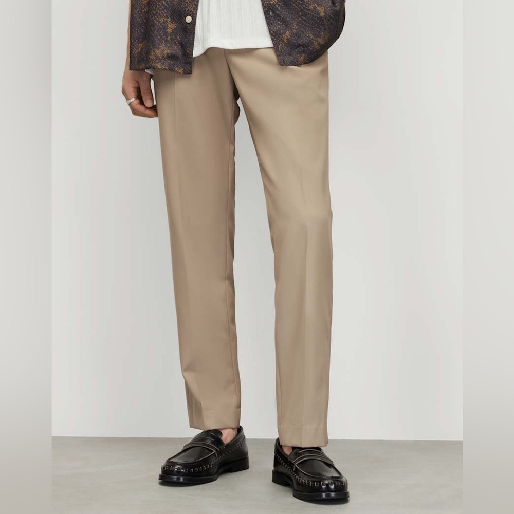 Allsaints Men's Talia Mid-Rise Trouser in Fawn Beige, Size 28